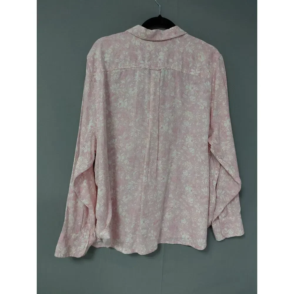 J.Crew Pink Floral Blouse Women See Measurements